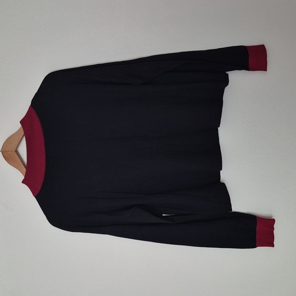 Planet By Lauren G Cotton Modal Knit Sweater Abstract Mock Neck One Size - Picture 2 of 4